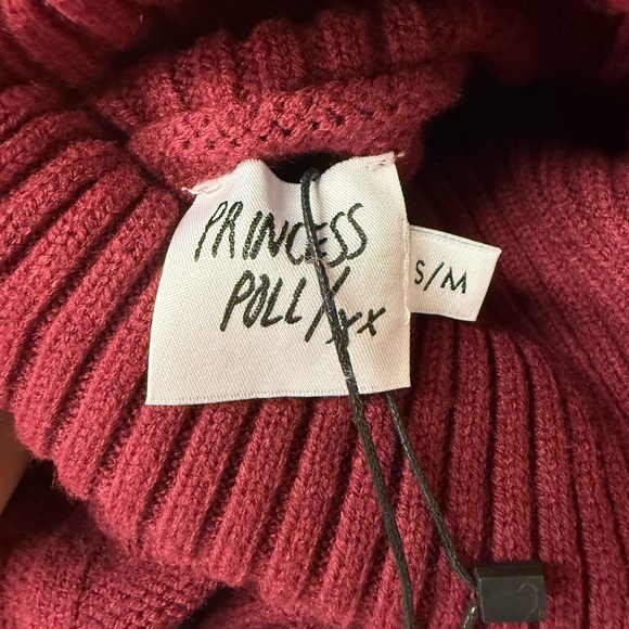 Princess Polly Bonington Burgundy Sweater Mini Dress Turtle Neck Long Sleeve S/M - Picture 8 of 14
